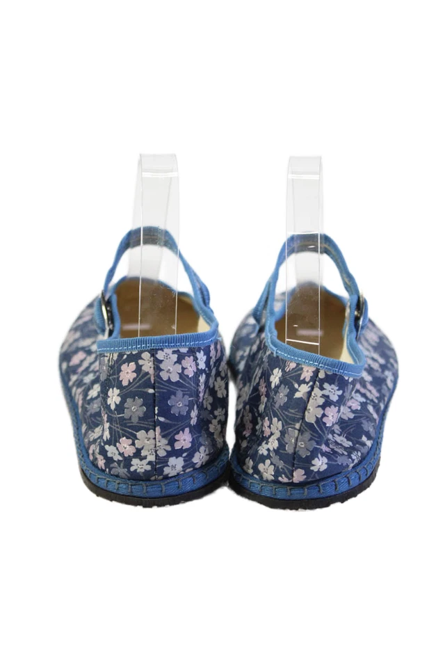 Sapatos femininos Vibi Venezia estampa floral plano Mary Jane azul tamanho 9 - Imagem 3 de 4