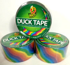 NEW Rainbow Duck Tape Lot Of 3 Rolls 1.88" X 10 yd Multicolored Duct Craft