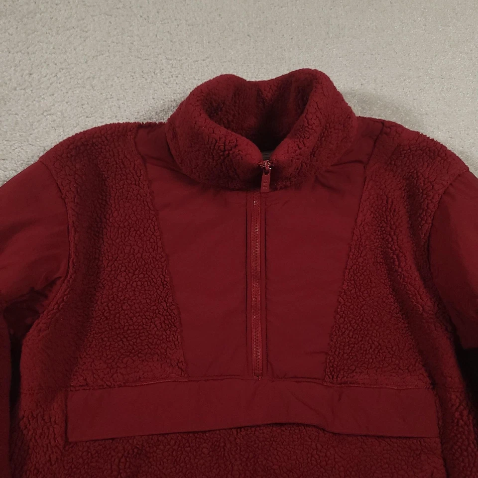 PINK Victoria's Secret Pullover Womens Medium Sherpa Fleece Half Zip Jacket Warm - Image 3 of 4