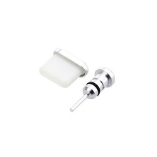 Aluminum Alloy Plug Caps Set for USB Type C and 3.5mm Phone Ports Silver