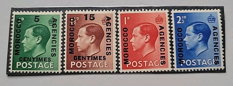 Great Britain - MOROCCO AGENCIES - MNH SET OF FOUR. OVERSTAMPED AND REVALUED.