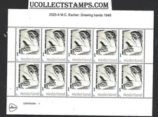 Netherlands  2025-8 MC Escher:  Drawing hands  1948   mnh u