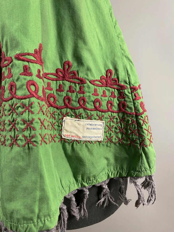 Blusa sin mangas con corbata verde Odd Molly para mujer camiseta pulóver talla 0 Foto 3 de 4