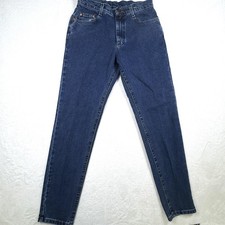 Vintage Lee Jeans Womens 9 Medium Blue High Rise Tapered Mom Made in USA 90s
