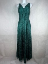 Dark Green Glitter Sparkle Lace Formal Prom Dress Homecoming Evening Gown Size 4