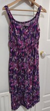 Womens Abstract Print Cami Sundress Purple Pink Black Size UK 20 Fit 16