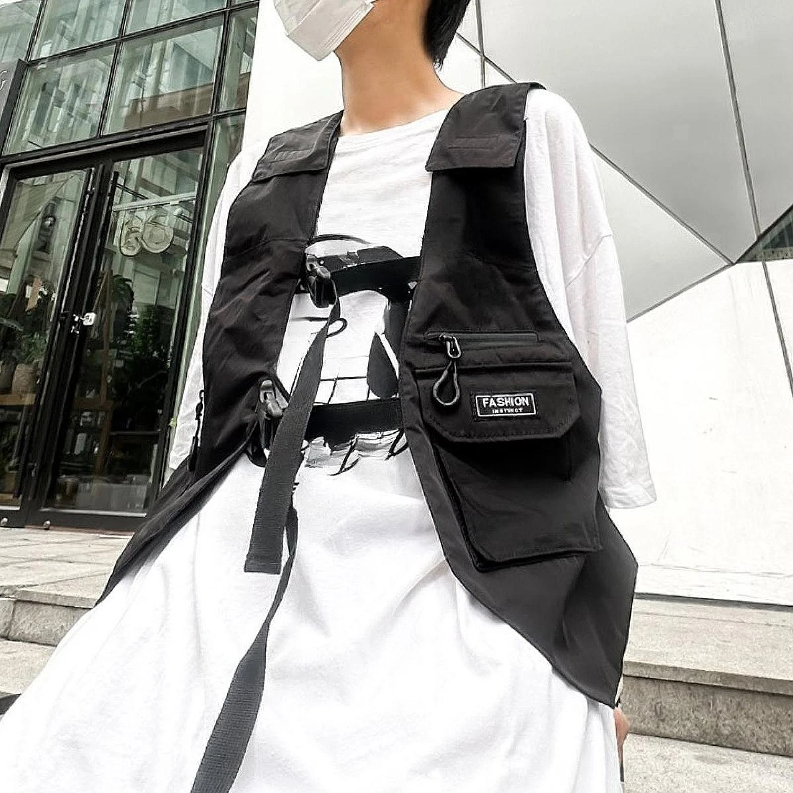 Outdoor Sports Vest for Men Versatile Oxford Cloth Portable Multi Pockets Vest