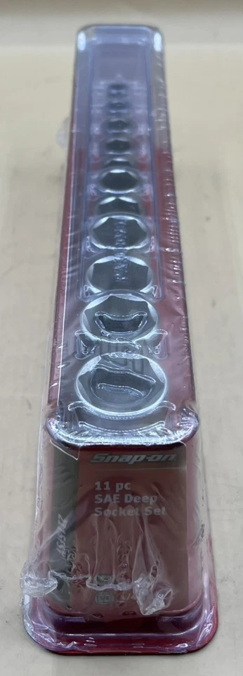 SNAP-ON 211SFSY 11PC 3/8" DRIVE SAE 6 POINT DEEP CHROME SOCKET SET (MVP033876) - Image 2 of 3