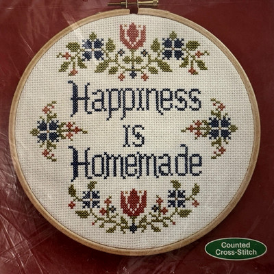 New COUNTED CROSS STITCH HOOP Two KITS Love is Homegrown & Happiness is Homemade