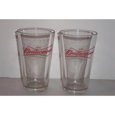 2 Budweiser King of Beers Bar Glasses -071404