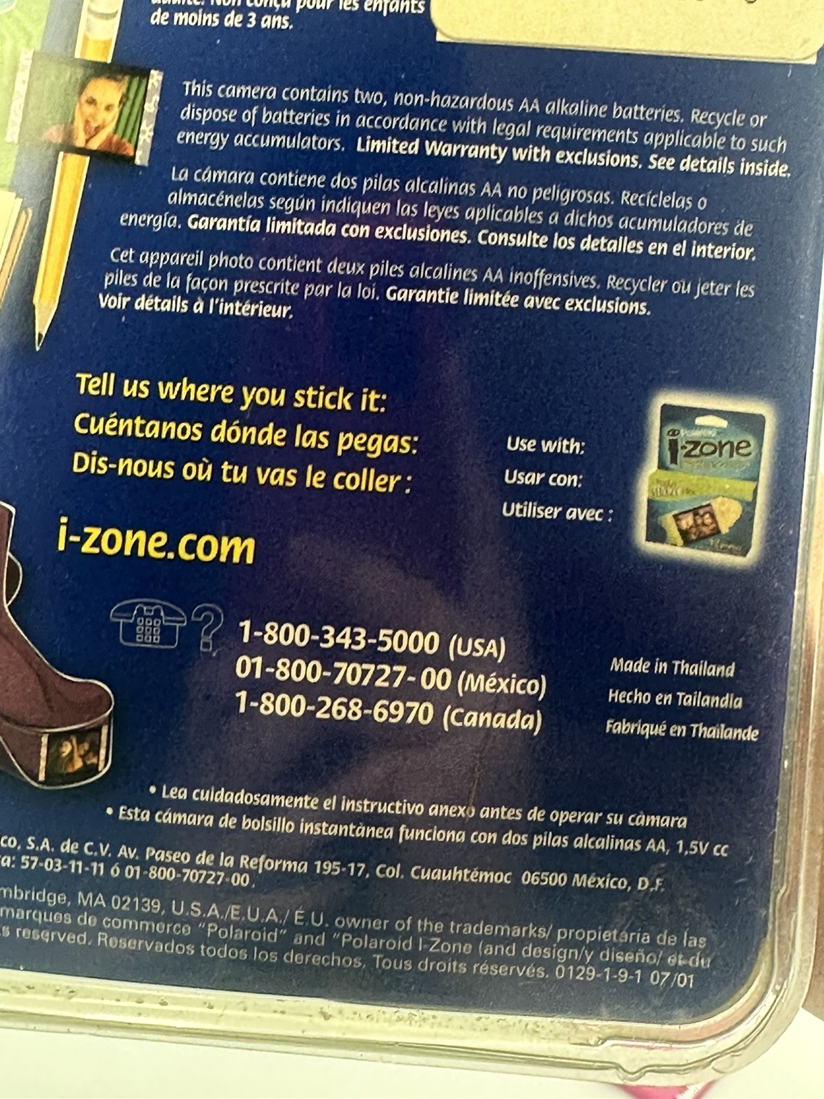 New Vintage 2000 Blue Polaroid I-Zone Instant Pocket Camera Sealed Package