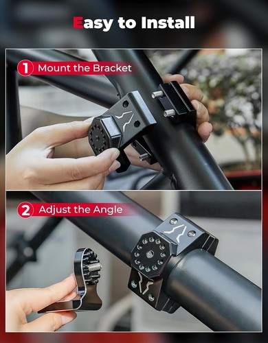 Whip Light Mount 1Pack Heavy Duty CNC Machined Aluminum 360° Adjustable UTV Whip - Picture 8 of 8