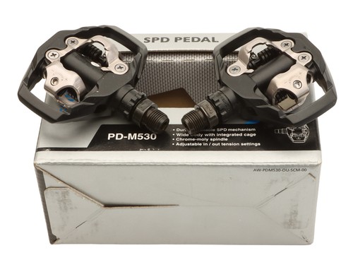 Shimano SPD PD-M530 Clipless MTB Bike Pedals Black Dual-Sided NEW NOS NIB