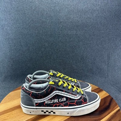 Vans x Stranger Things Old Skool Hellfire Club Sneakers Mens 9 Black Red 500714