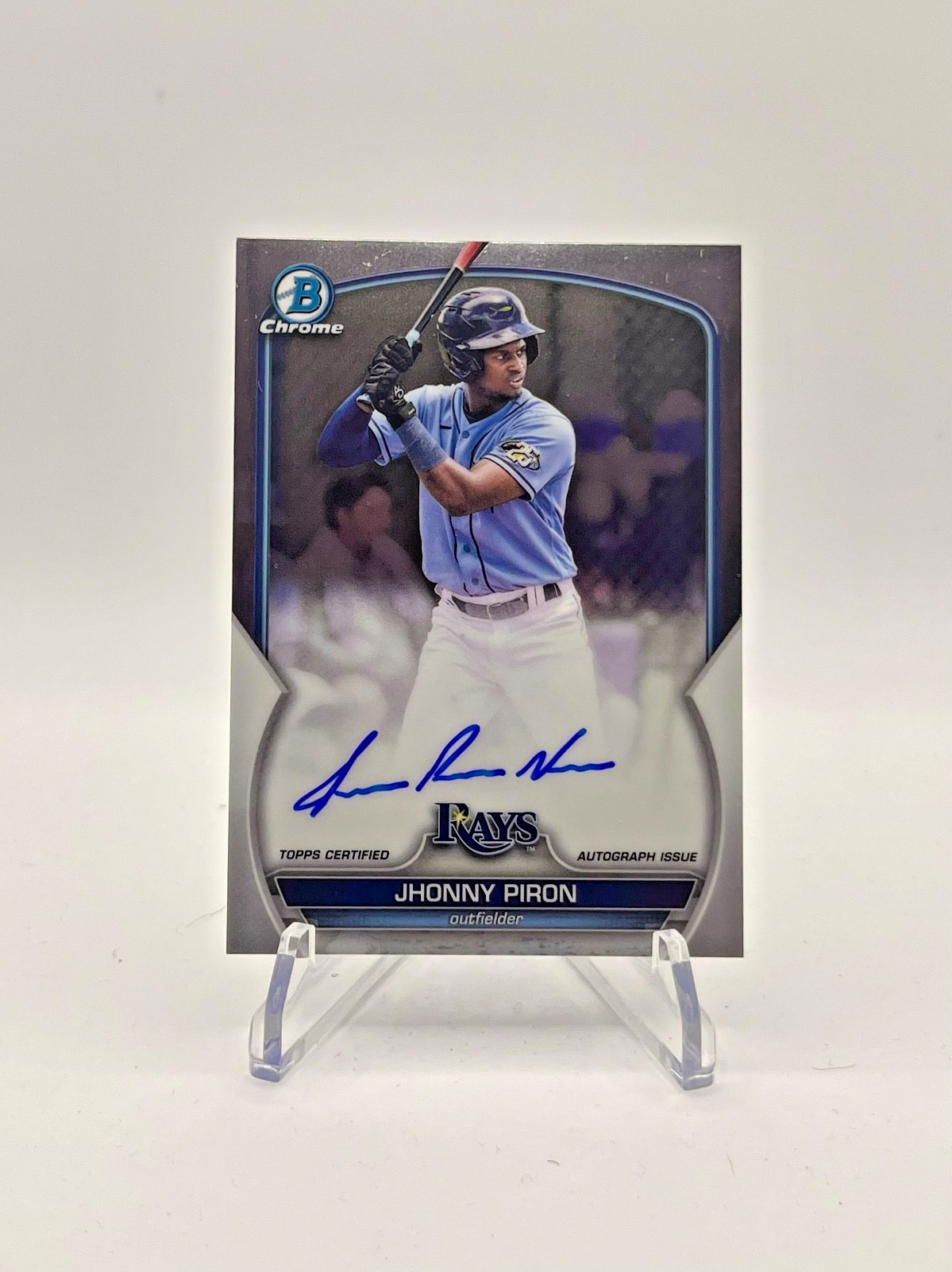 Jhonny Piron Prospect Auto 2023 Bowman Chrome RC Rays #CPA-JPN
