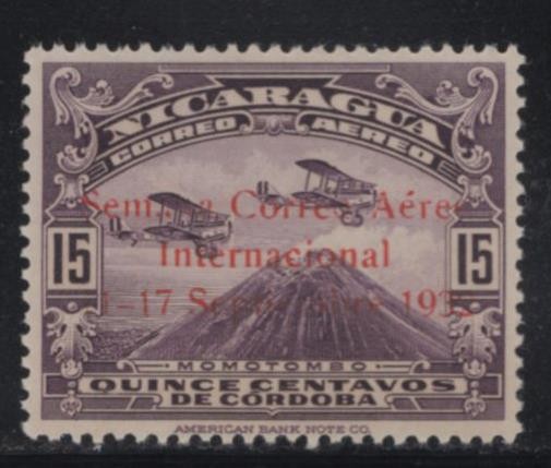 WC1_34265 NICARAGUA. Rare 1932 air ovpt. mail stamp. Sc.C30. MH