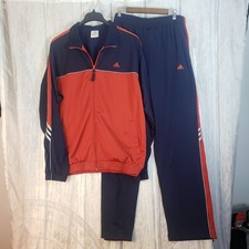 Vintage Adidas Y2K Men's Tracksuit Size XL Red Blue USA Run 2003