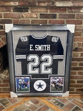Emmitt Smith Signed Auto Dallas Cowboys Football Jersey Framed 44x36 COA *46