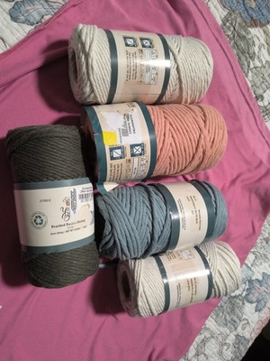 5 Skins Macrame 3 Mm Cord. Muted Clay , Muted Blue, 1 Fern 2 Natural Color Cords