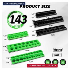 20 Piece Magnetic Socket Organizer Set Sae Metric Wrench Screwdriver Holder