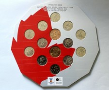 Vancouver 2010 OLYMPIC WINTER GAMES COIN COLLECTION vollst&auml;ndig ungelaufen 14 ST