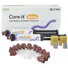 New Dental Spident Core it Yellow - Dual Syringe Pack 10 gm X 2 Free II Ship