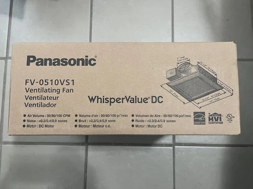 FV-0510VS1 Panasonic Whisper Value DC Fan 50/80/100 CFM