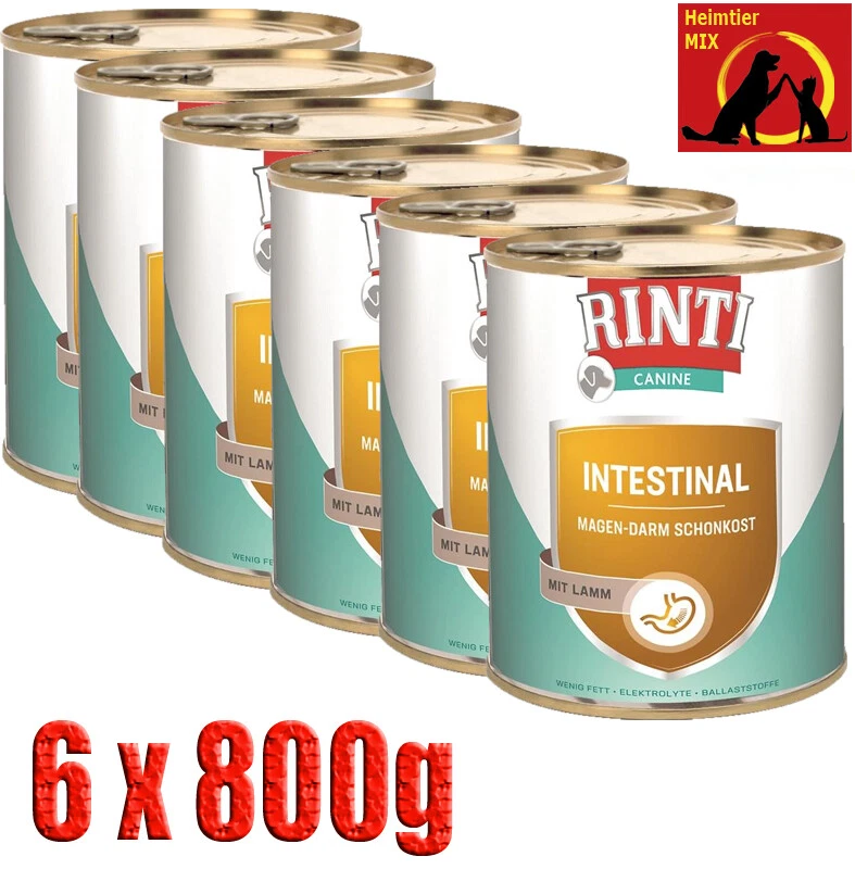 Rinti Canine Intestinal mit Lamm 6x800g Diät-Nassfutter bei Verdauungsstörungen