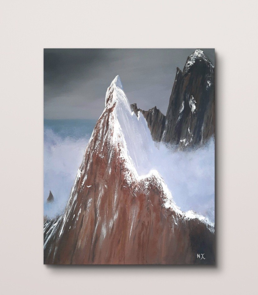 Paisaje Alpes pintura montañas original pintura única