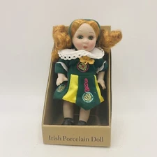 Shamrock Collectables Irish Porcelain Jointed Doll Dancer Red Hair eyelashes 6.5