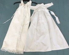 2 PIECES VICTORIAN WHITE CHILD  S LONG DRESS-UNDERGARMENT COTTON PIQUE TRAPUNTO