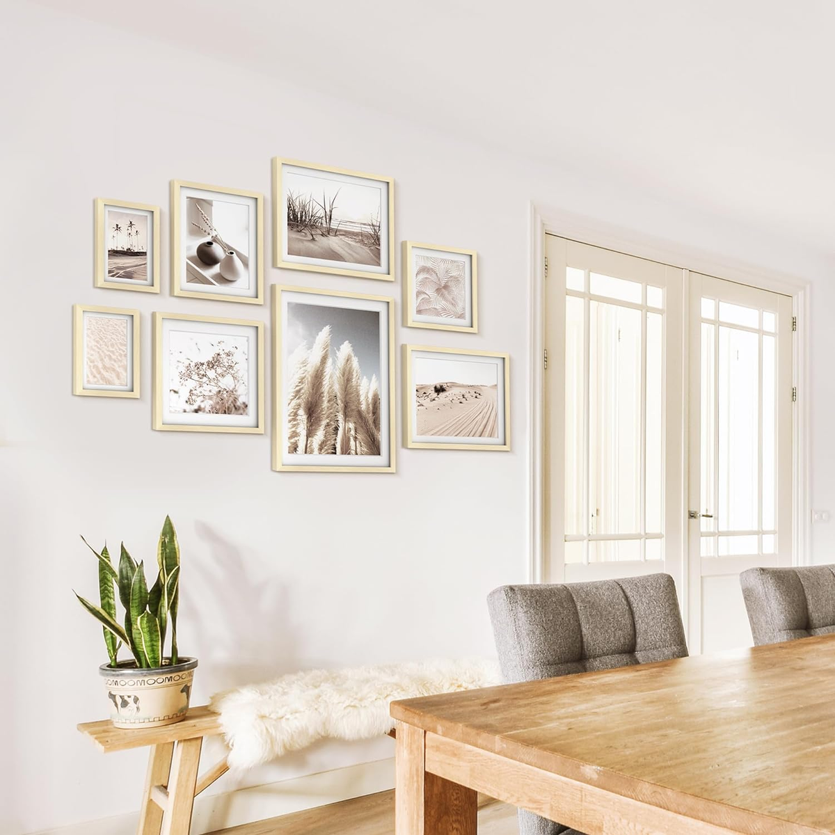 8 Pack Gallery Wall Frame Set Neutral Wall Art Decor,Picture