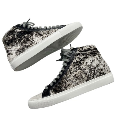P448 Cow Softy Calf Hair Star Metallic High Top Sneakers Sz 36 / 5.5 NWOT