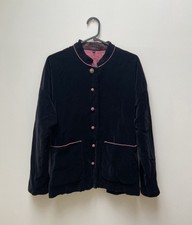 Gudrun Sjoden Velvet Jacket Black Pink Small 8 10