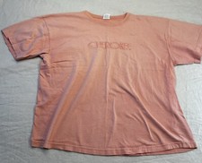 Vtg 90's Cherokee T-shirt Women Sz XL Embroidery Logo Peachy Pink USA Made Boxy