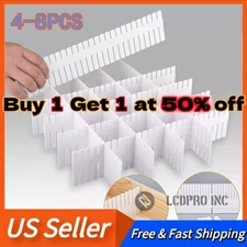 DIY Grid Drawer Dividers Adjustable Sock Underwear Dresser Drawer Organizers US