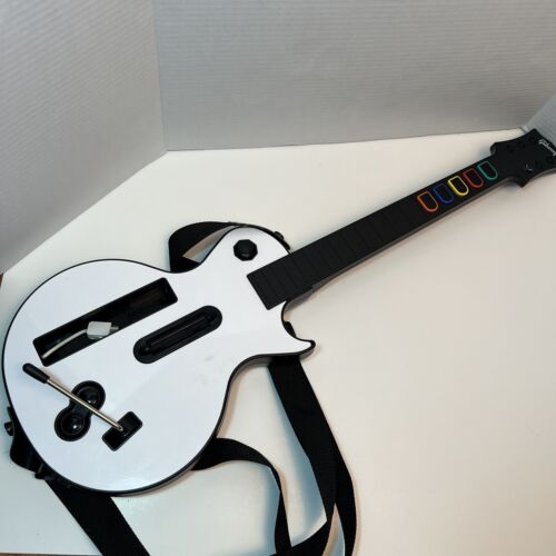 Nintendo Wii Guitar Hero Gibson Les Paul Red Octane 95125.805 With Strap White - Foto 1 di 9
