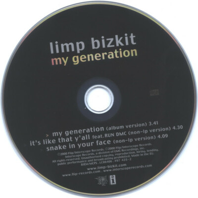 My Generation, Pt. 1 [Single] by Limp Bizkit (CD, Oct-2000