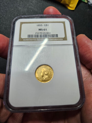 🌟 1855 $1.00 Indian Princess Head Gold Coin - NGC MS61 - Picture 4 of 5