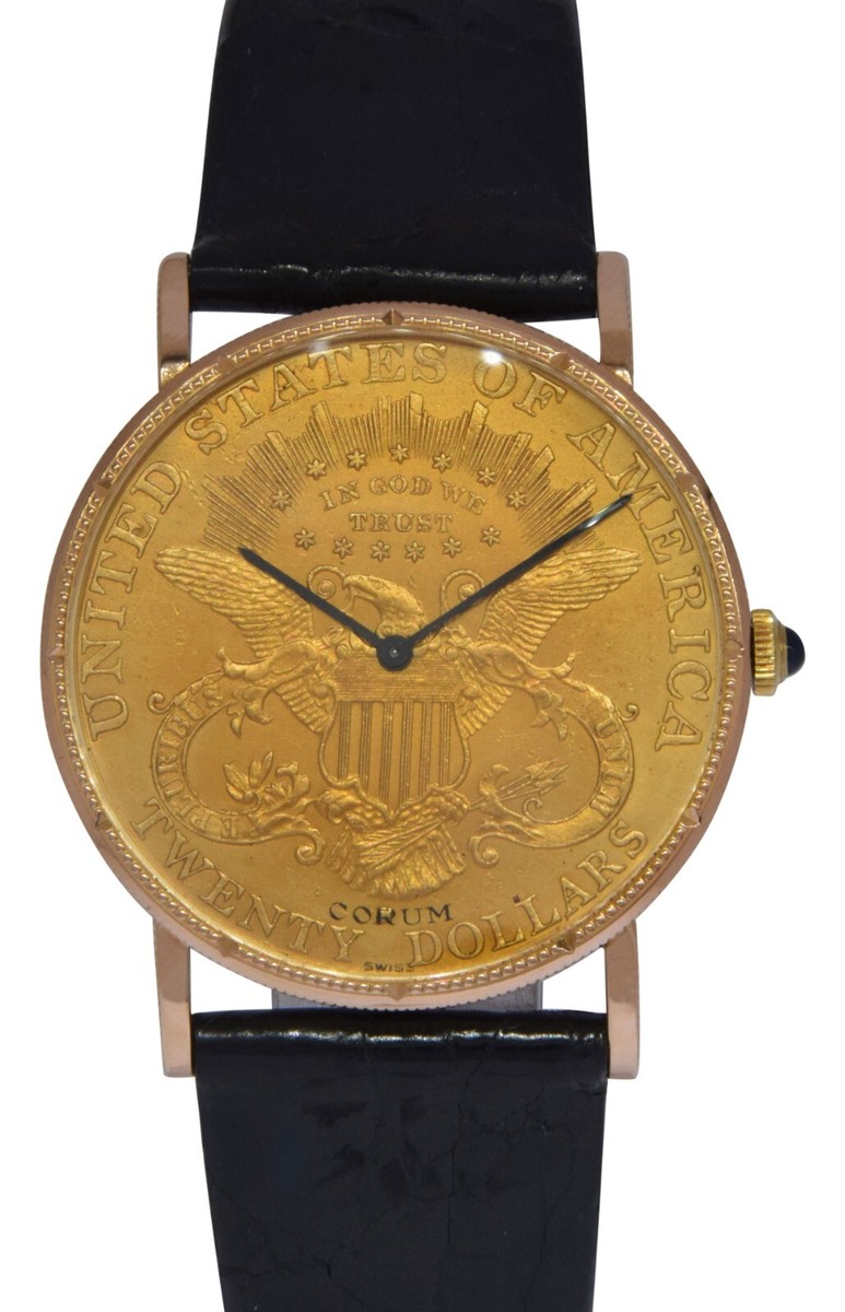 CORUM $20 US Coin Double Eagle 22k Yellow Gold Mens 34.5mm Manual