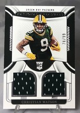 2022 Panini National Treasures Christian Watson Rookie Dual Patch /99 Packers RC