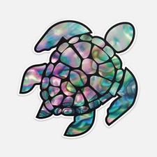 Sea Turtle Natural Shell Pearl Sticker Vinyl Car Bumper Decal