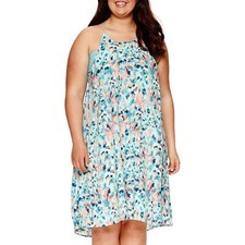 Decree Swing Halter Dress Swim Cover-up Juniors Plus Size 1X New Msrp $38.00