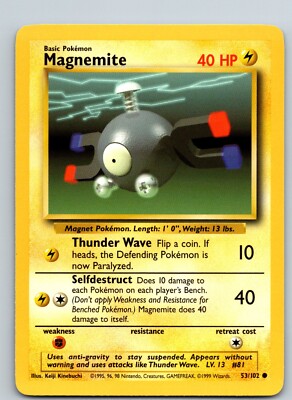 Magnemite 53/102 1999 Base Set Regular Common
