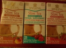 3 PACK HYLEYS SLIM TEA MANGO, CRANBERRY RASBERRY HELPS PROMOTE WEIGHT LOSS
