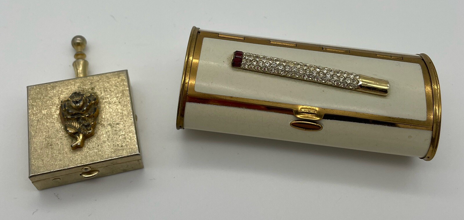 Vintage Enamel Cigarette Case & Small Portable Ashtray