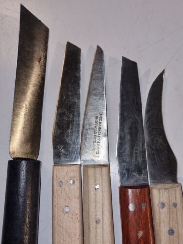 6 Barnsley rare lame da taglio in pelle taglio rasatura taglio sci calzolaio strumenti F6 - Foto 9 di 9