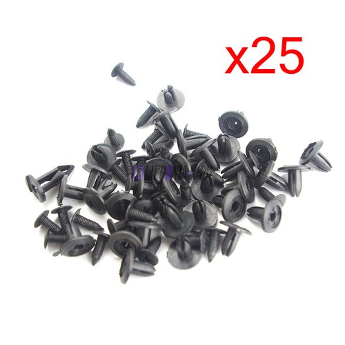 25x 6mm Hole Plastic Rivet Trim Panel Retainer Clips For Honda Nissan Isuzu - Picture 2 of 5