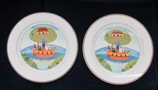 Pair of Villeroy & Boch Design Naif Noah's Ark 12" Large Chop Plates