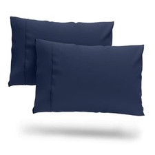 Premium Rayon Derived from Bamboo Pillowcase Set of 2 - Standard Navy Blue